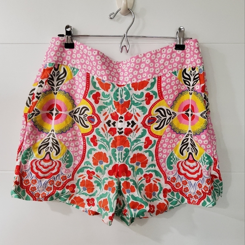 Boden Linen Floral Print Shorts Size 10 - Picture 4 of 12